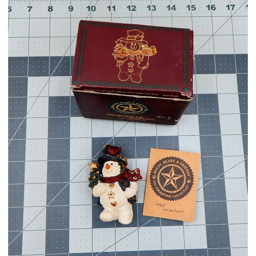 Boyds Bears Resin Ornament Christmas 2563 Jingles with Tree 1994 3.5 Inch Box